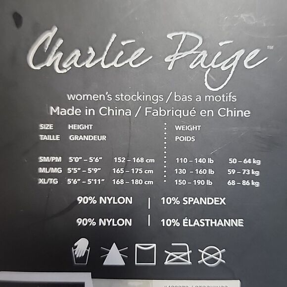 Charlie Paige Patterned Nylon Stockings NWT - Picture 4 of 4